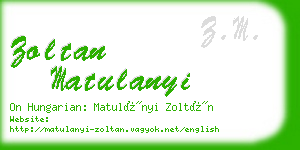 zoltan matulanyi business card